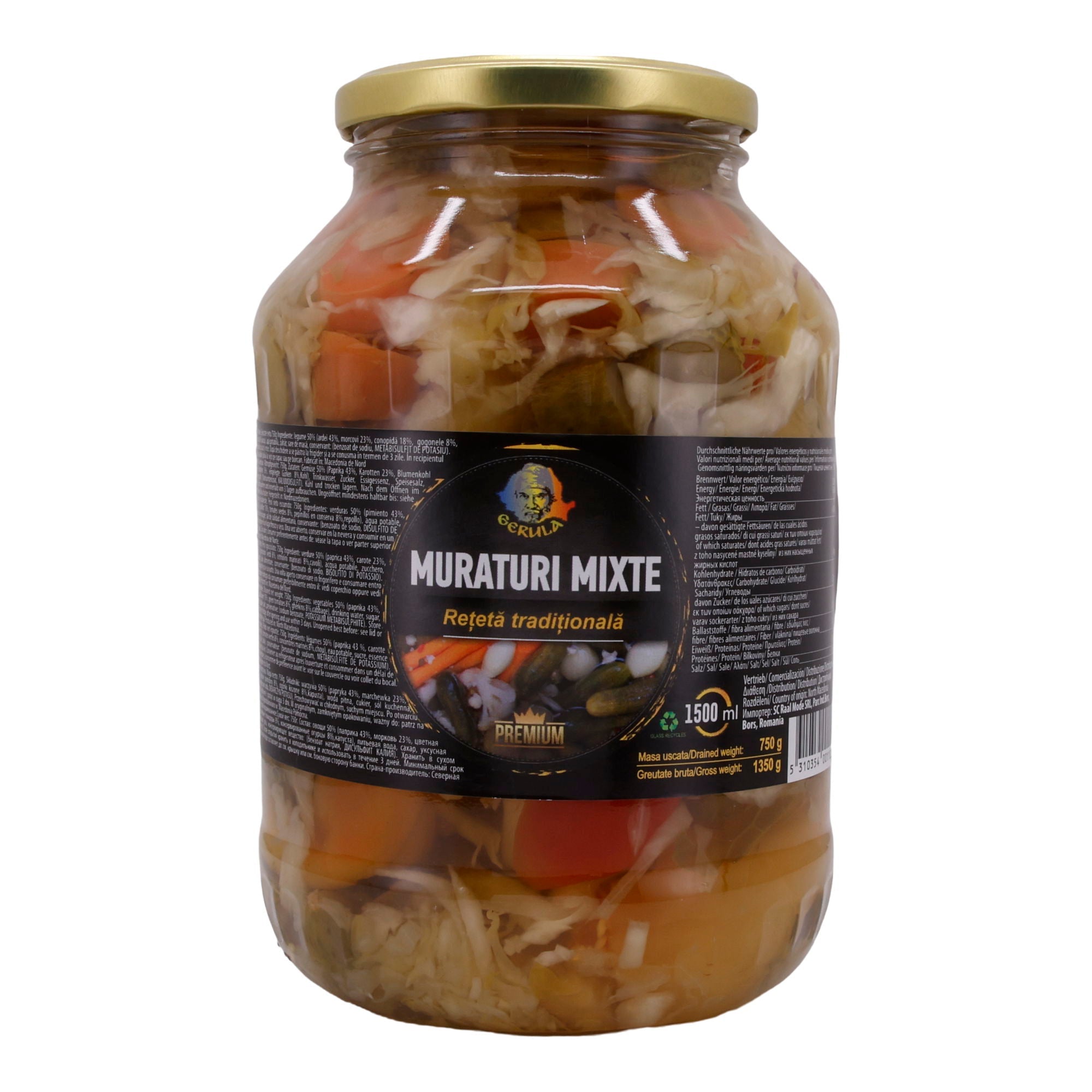 Muraturi Mixte Gerula | Traditionelle Gemüsemischung | Eingelegt nach rumänischer Art | 1350 g GERULA